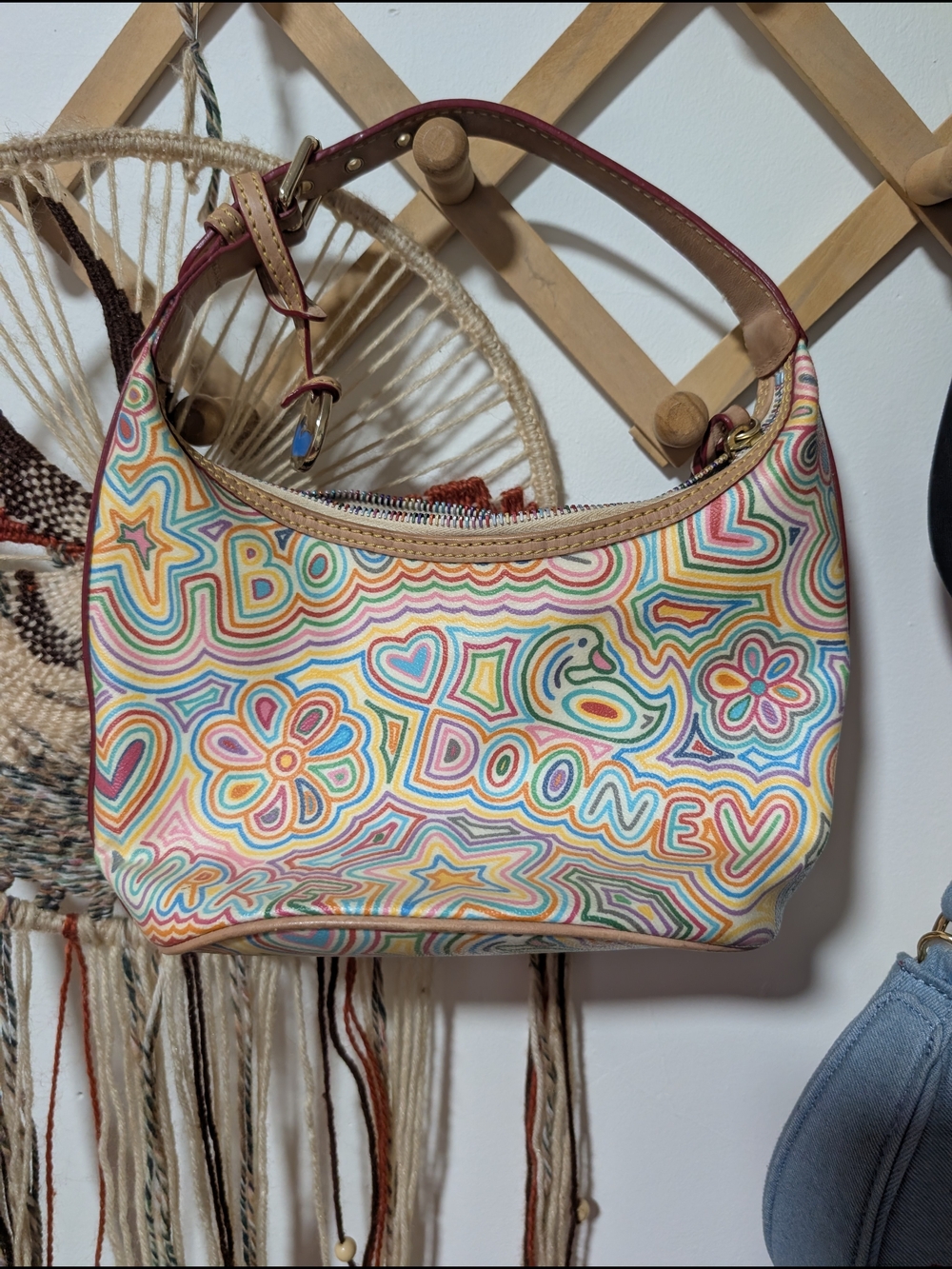 Dooney & Bourke Multicolor Doodle Print Small Shoulder Bag